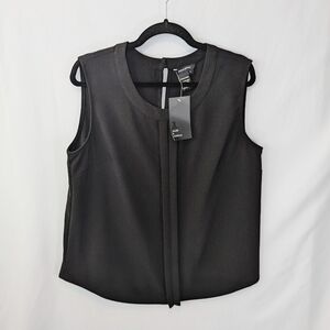 NWT Jules & Leopold Black Sleeveless Tank Top with Keyhole, Women's size Large